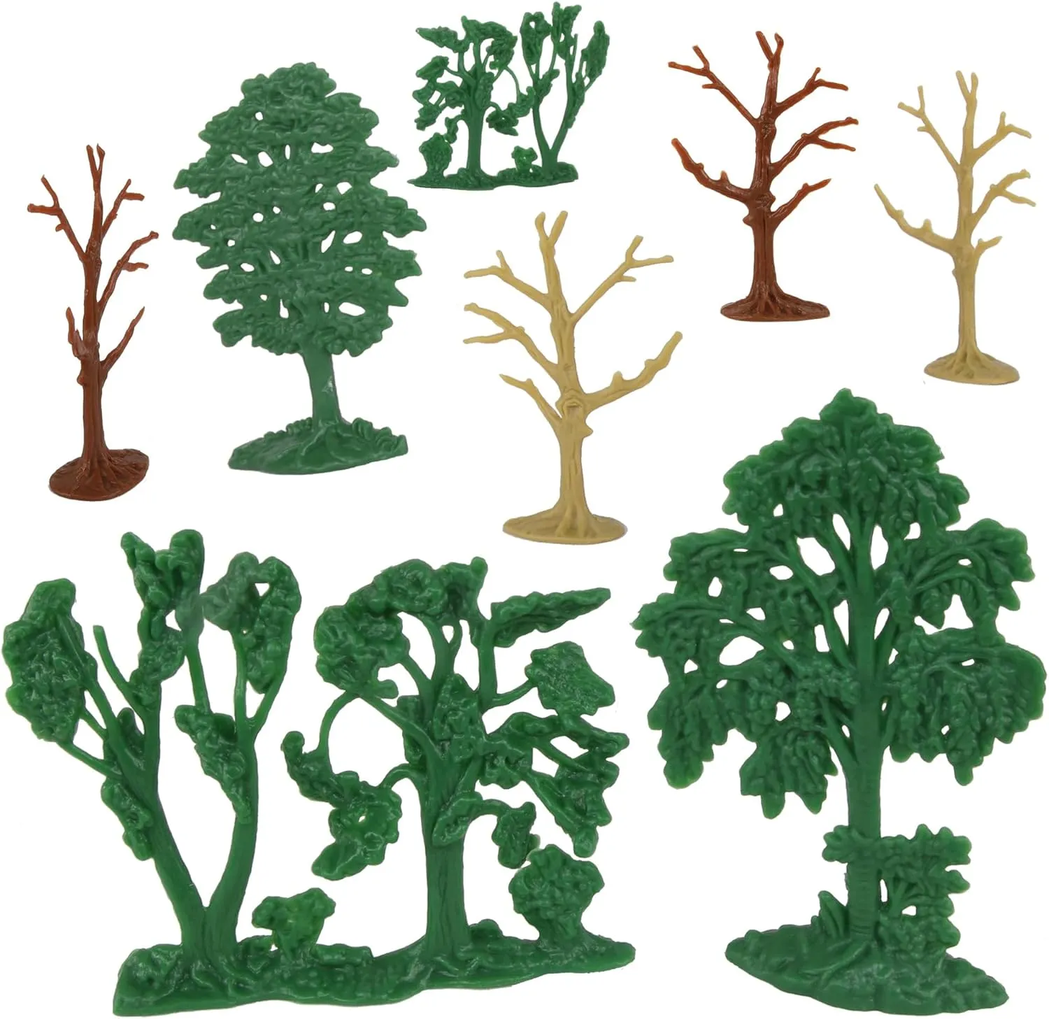 BMC CTS Woodland Forest Trees - 8pc Plastic Figure Playset Diorama Accessories