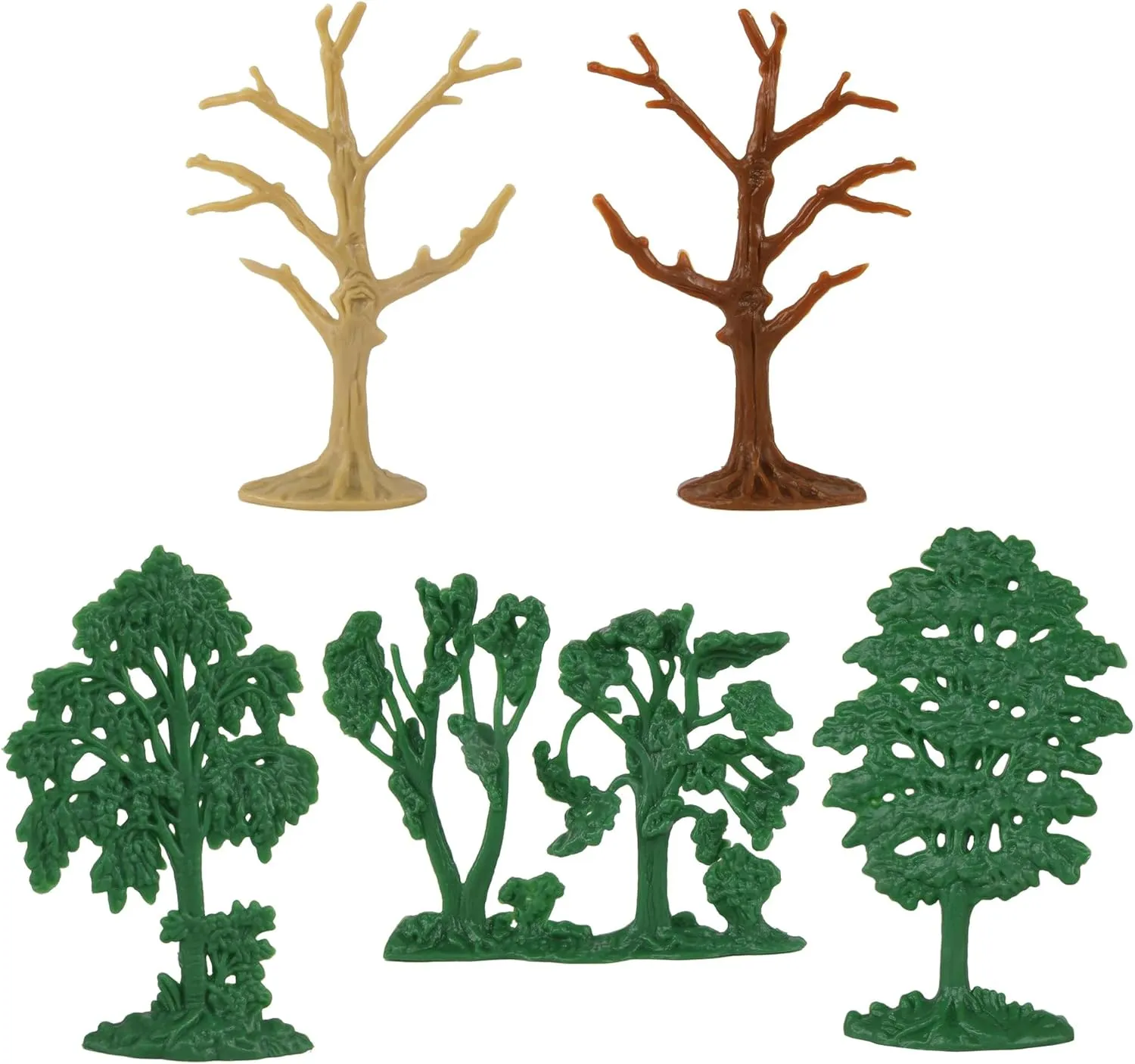 BMC CTS Woodland Forest Trees - 8pc Plastic Figure Playset Diorama Accessories