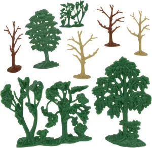 BMC CTS Woodland Forest Trees - 8pc Plastic Figure Playset Diorama Accessories