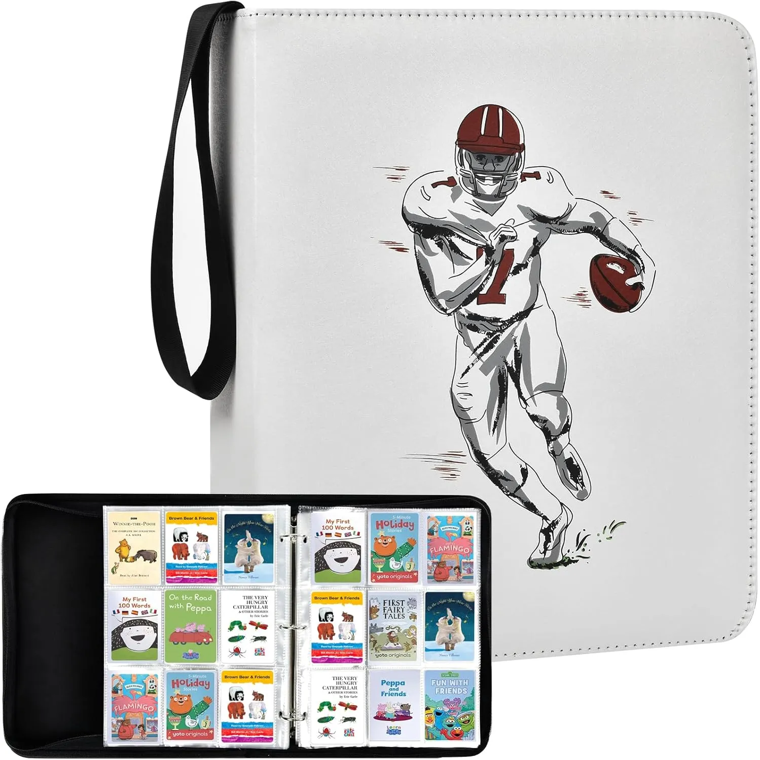 Boobowl Cards Holder Binder for Yoto Cards 720 Pockets, 2024 for Panini Score Football Trading Cards Sleeves Album for Yoto Mini Cards, Baseball Cards Collection Protectors Set (Folder Only) - White