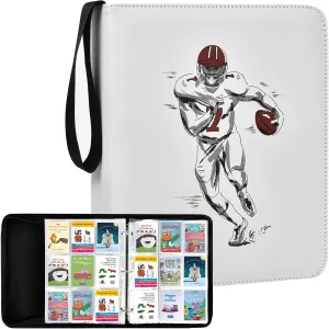 Boobowl Cards Holder Binder for Yoto Cards 720 Pockets, 2024 for Panini Score Football Trading Cards Sleeves Album for Yoto Mini Cards, Baseball Cards Collection Protectors Set (Folder Only) - White