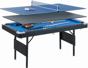 BOSTANA 5.5 ft Pool Table, Billiard Tables with Balls, Cues, Chalks and Brush, Portable Foldable Pool Table Perfect for Family Game Room Kid Adult