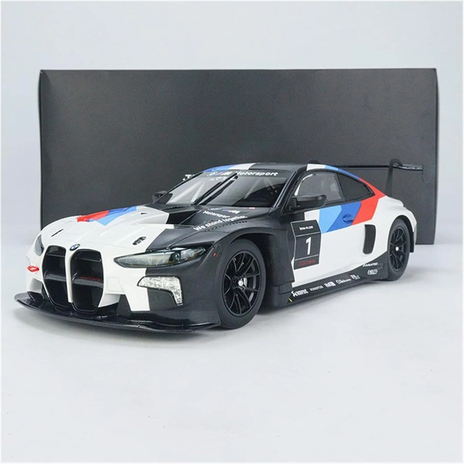 Boutique 1 18 Diecast Vehicle for BMW M4 GT3 High Simulation Resin Racing Car Model Collectible Ornaments Non-Remote App Controlled Toys