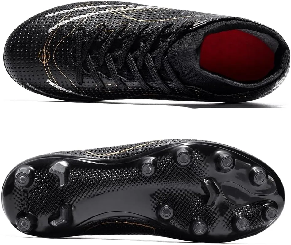 breooes Boys Soccer Cleats Kids Footaball Cleats Outdoor Trainning Soccer Shoes Athletic Girls Football Shoes