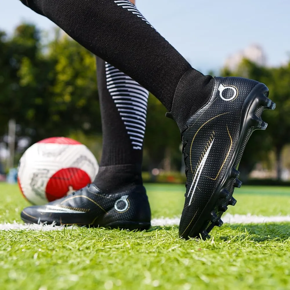 breooes Boys Soccer Cleats Kids Footaball Cleats Outdoor Trainning Soccer Shoes Athletic Girls Football Shoes