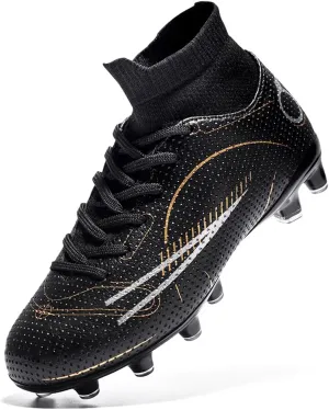 breooes Boys Soccer Cleats Kids Footaball Cleats Outdoor Trainning Soccer Shoes Athletic Girls Football Shoes