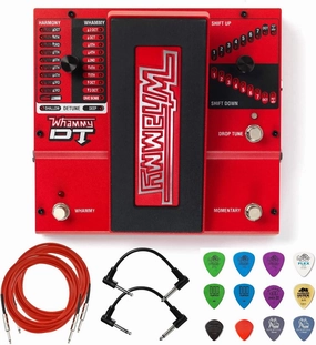 Briskdrop Digitech Whammy DT Pitch Shift Drop Tune Pedal Bundle with 2 Patch Cables, 2 Instrument Cables, and Dunlop Variety Pick Pack, whammyDT-bundle