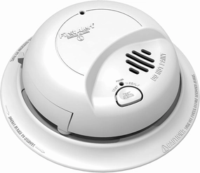 BRK First Alert 9120BFF/ SMI100-AC Smoke Detector, Hardwired Alarm with Battery Backup, White, 1-Pack