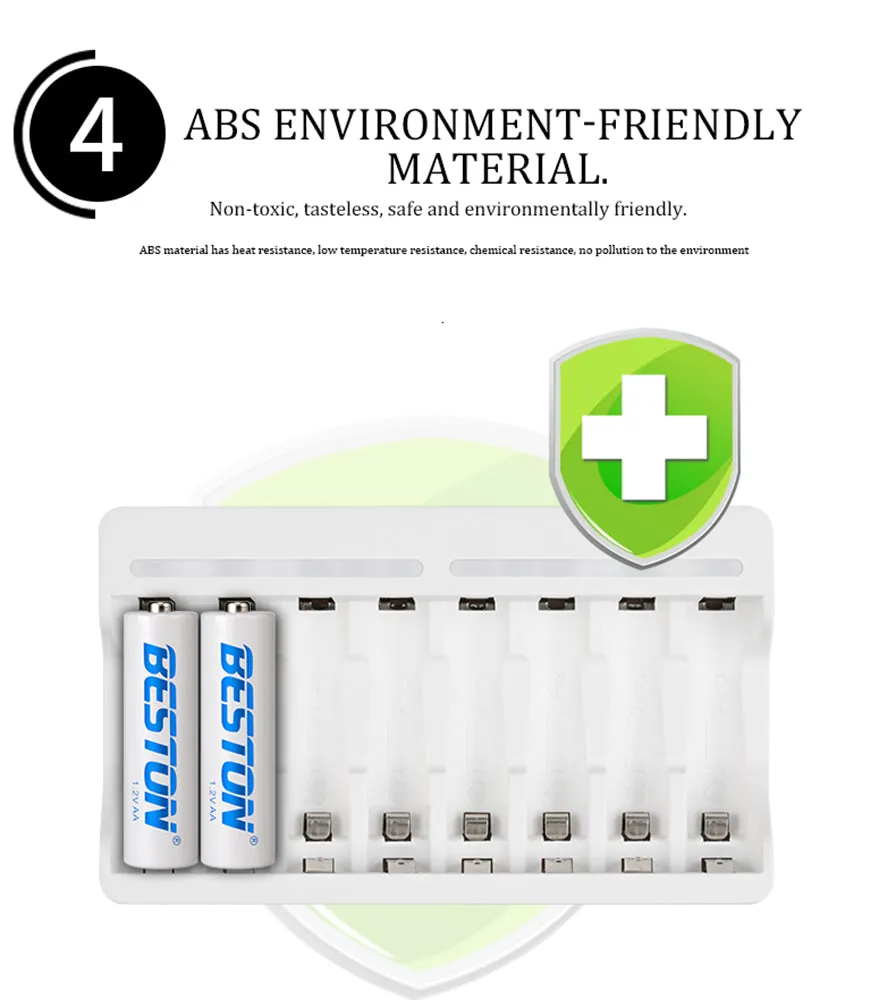 C9010 8 Channel Smart Fast Beston   AA AAA Rechargeable Charger USB Charger