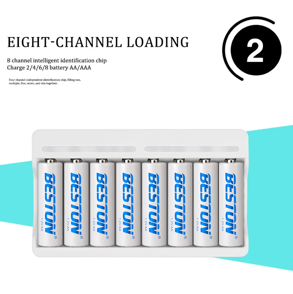 C9010 8 Channel Smart Fast Beston   AA AAA Rechargeable Charger USB Charger