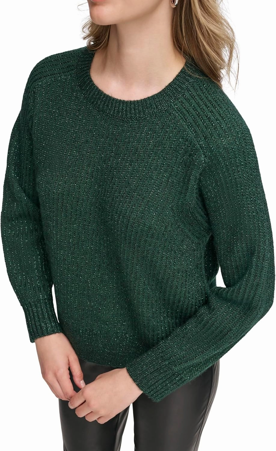 Calvin Klein Women's Pull on Crew Neck Sweater with Lurex