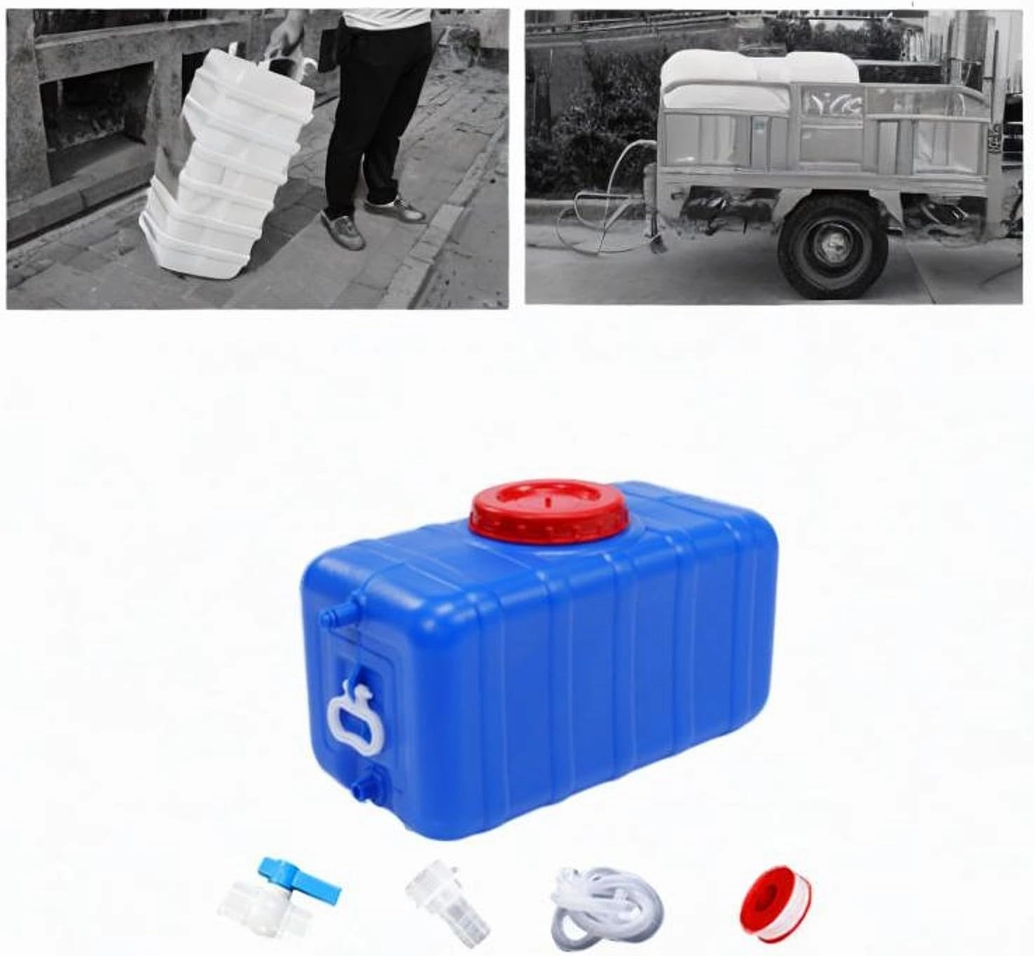 Camping Water Storage Tank Water Container Leakproof Storage Barrel, 50L