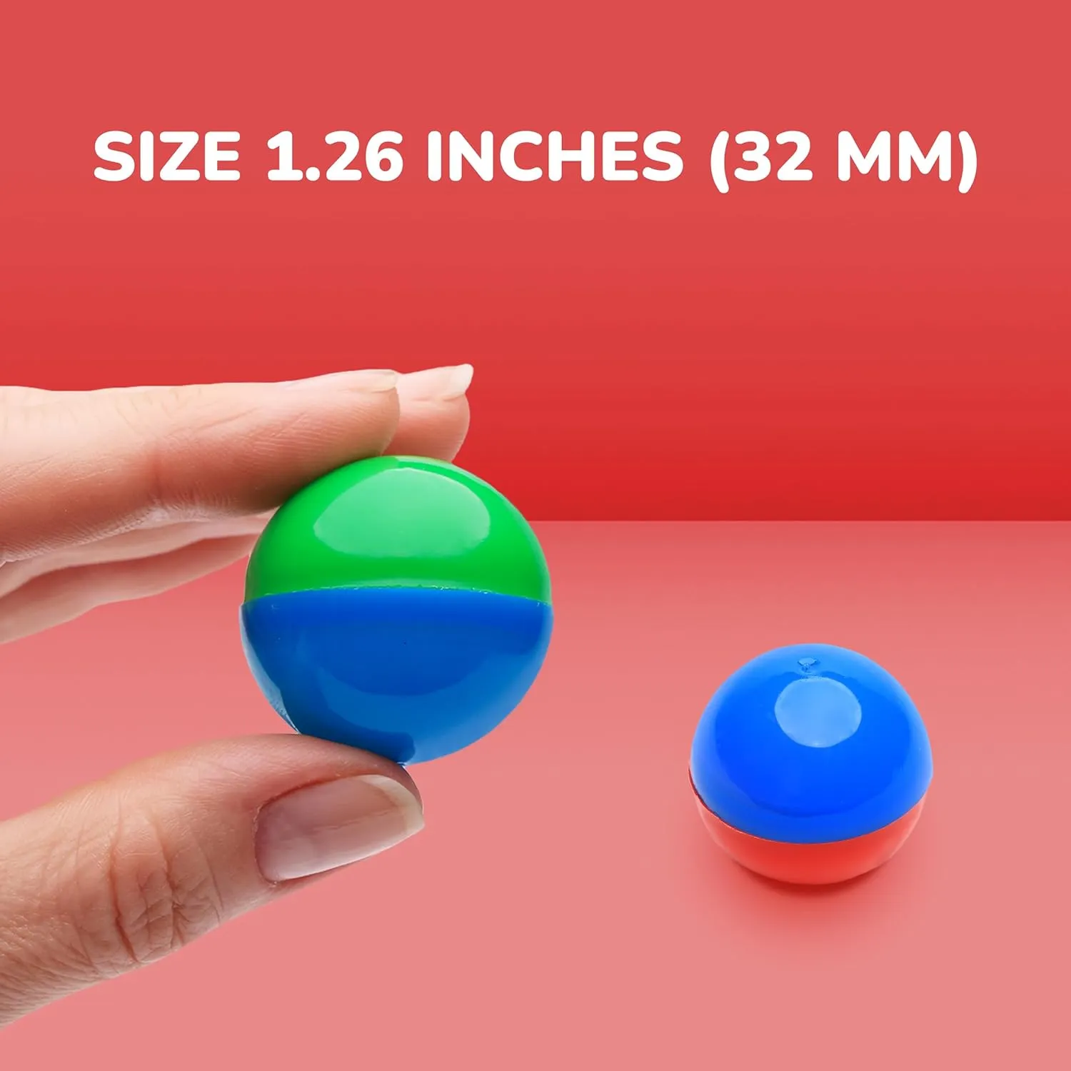 Capsule Vending Machine Colored Round Capsules Empty 100 pcs 1.26 inch - Gumball Machine Capsules Bulk Party Favor Containers - Easter Basket Stuffers Gifts Pinata Stuffers DIY Craft Supplies