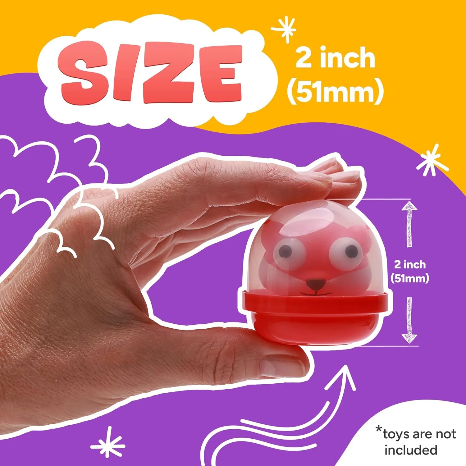 Capsule Vending Machine Translucent Acorn Capsules Empty 60 pcs 2 inch - Gumball Machine Capsules Bulk Party Favors Containers - Easter Basket Stuffers Gifts Pinata Stuffers DIY Craft Supplies