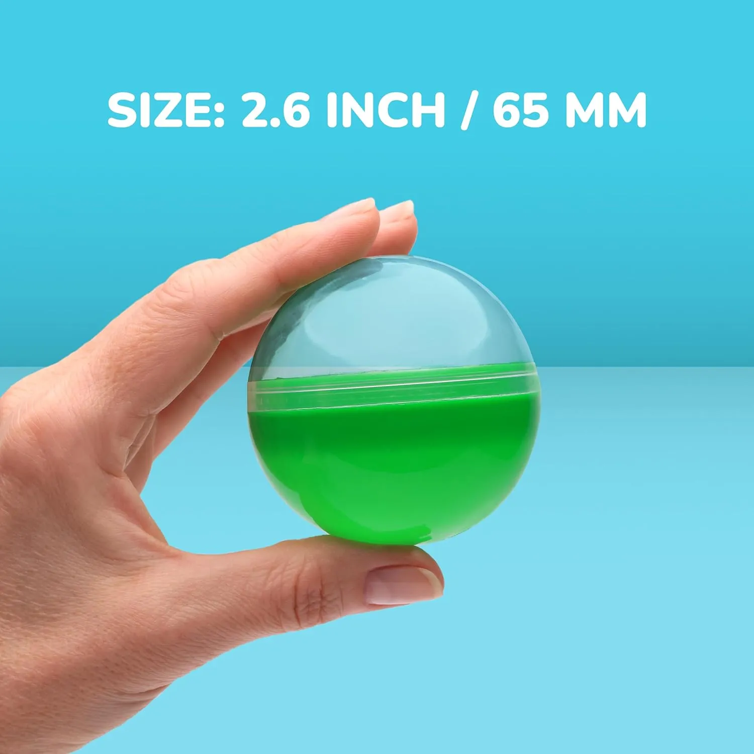 Capsule Vending Machine Translucent Round Capsules Empty 25 pcs 2.6 inch - Gumball Machine Capsules Bulk Claw Machine Refills Easter Basket Stuffers Birthday Gifts Pinata Stuffers DIY Craft Supplies