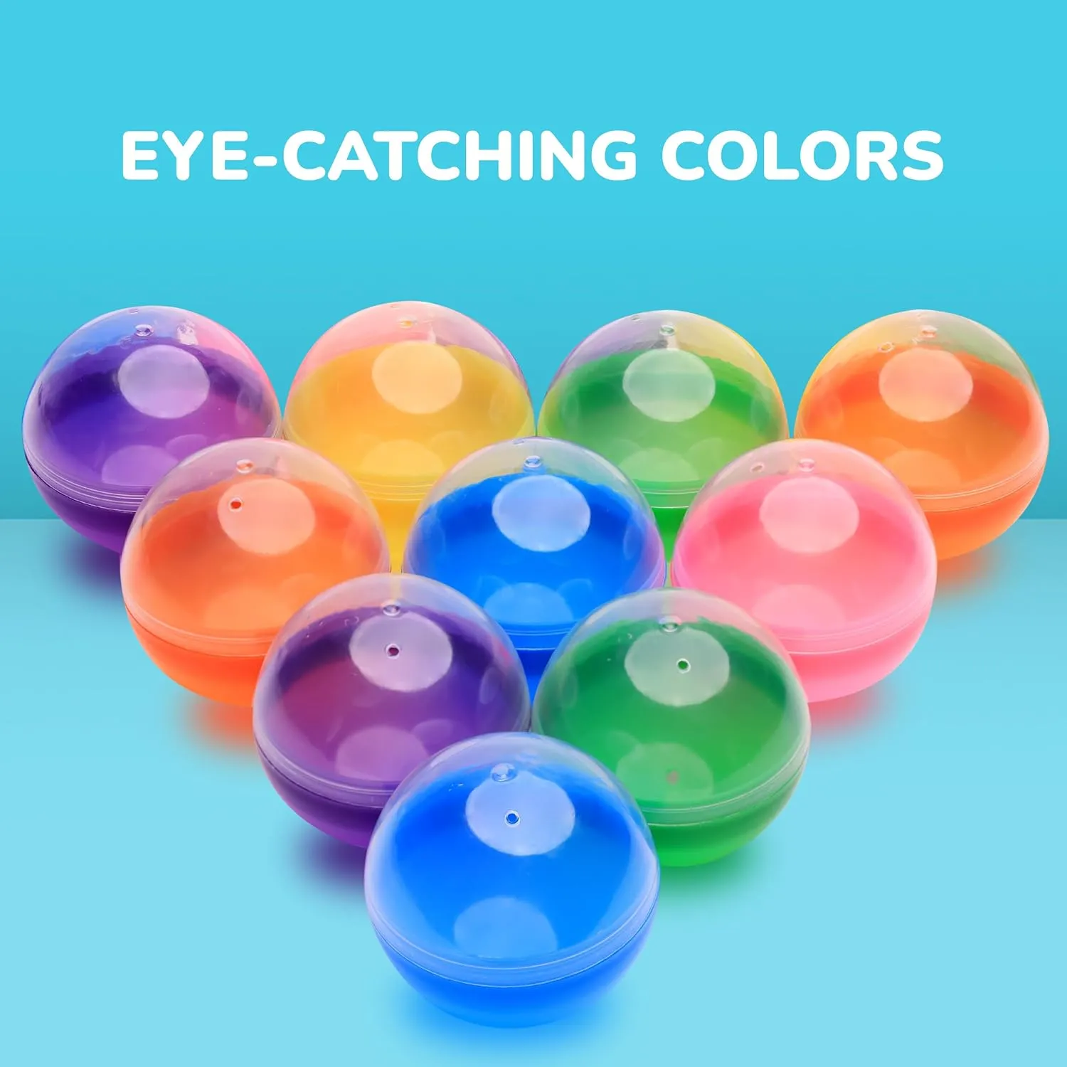 Capsule Vending Machine Translucent Round Capsules Empty 25 pcs 2.6 inch - Gumball Machine Capsules Bulk Claw Machine Refills Easter Basket Stuffers Birthday Gifts Pinata Stuffers DIY Craft Supplies