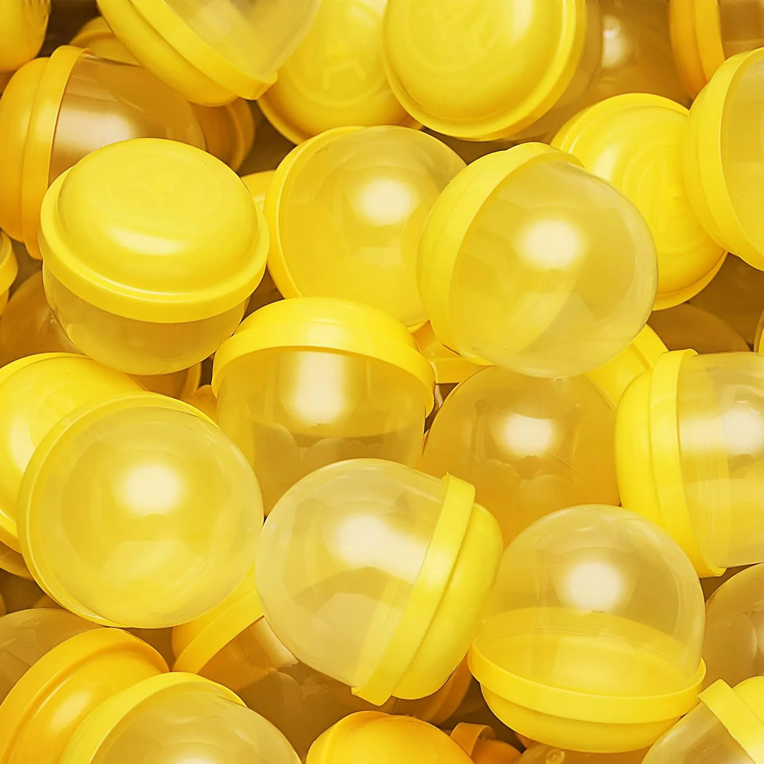 Capsule Vending Machine Translucent Yellow Acorn Capsules Empty 50 pcs 2 inch - Gumball Machine Capsules Bulk Party Favors DIY Containers - Easter Basket Stuffers Gifts Pinata Stuffers