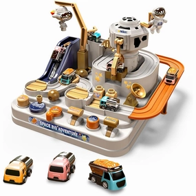 Car Adventure Toy with 4 Cars and Toy Vehicles for 3-5 Years Boys and Girls - No Battery Lnfinite Loop Toy Race Track Toy Birthday Gift for Kids Ages 3 and Up (Classic)