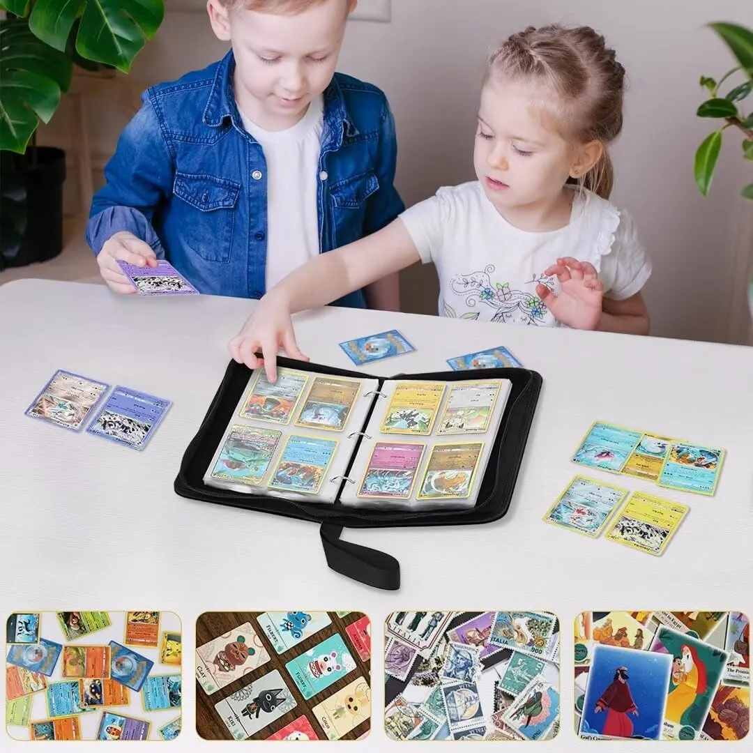 Card Binder Holder 480 Pockets with 60 Removable Sleeves, Portable Game/Sports Trading Cards Binder Album Collector Organizer Protectors with Zipper,Waterproof