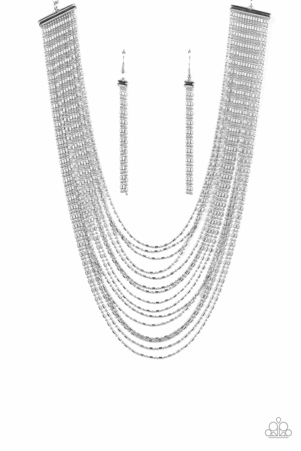 Cascading Chains - Silver - Paparazzi