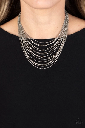 Cascading Chains - Silver - Paparazzi