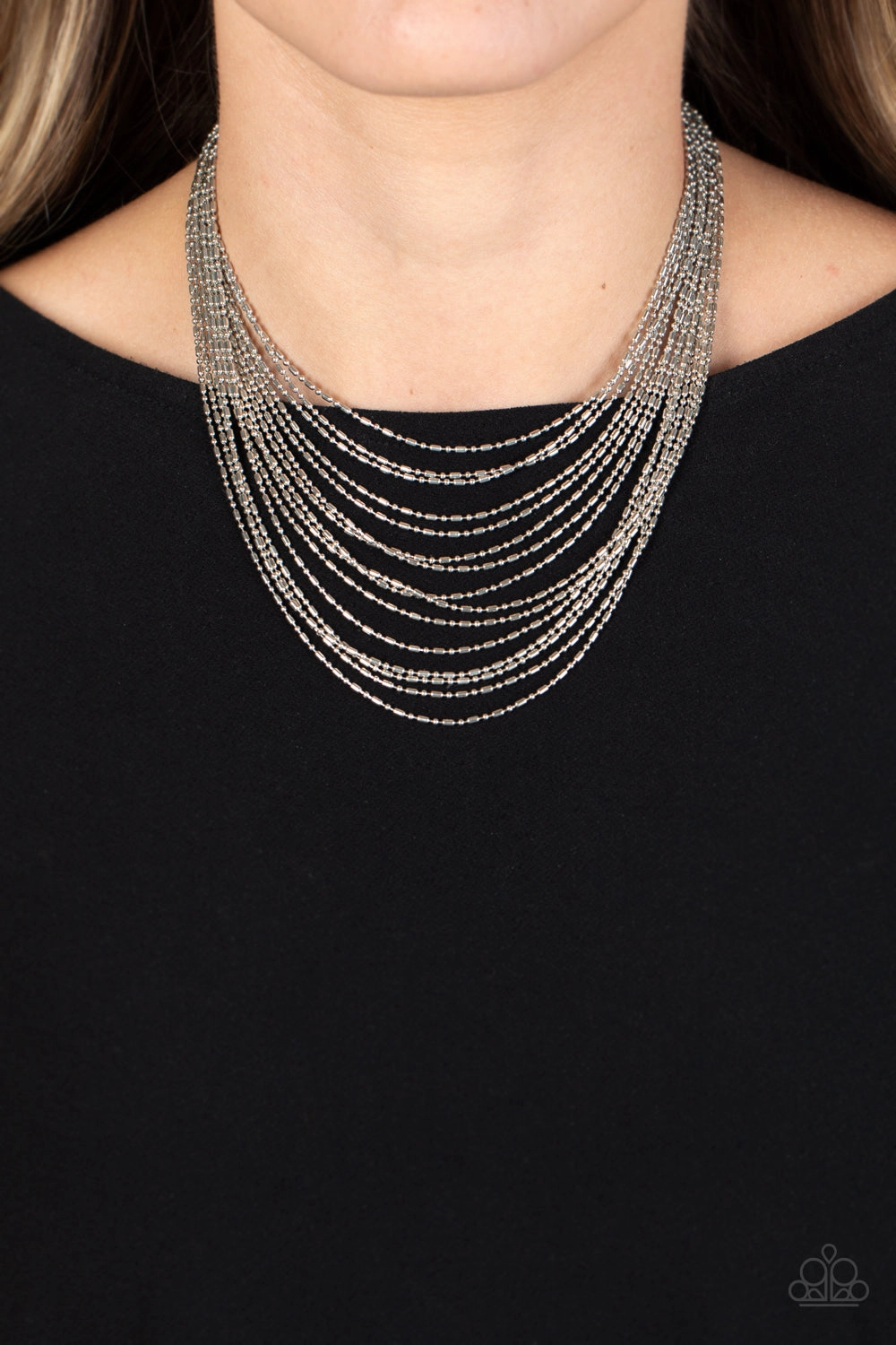 Cascading Chains - Silver - Paparazzi