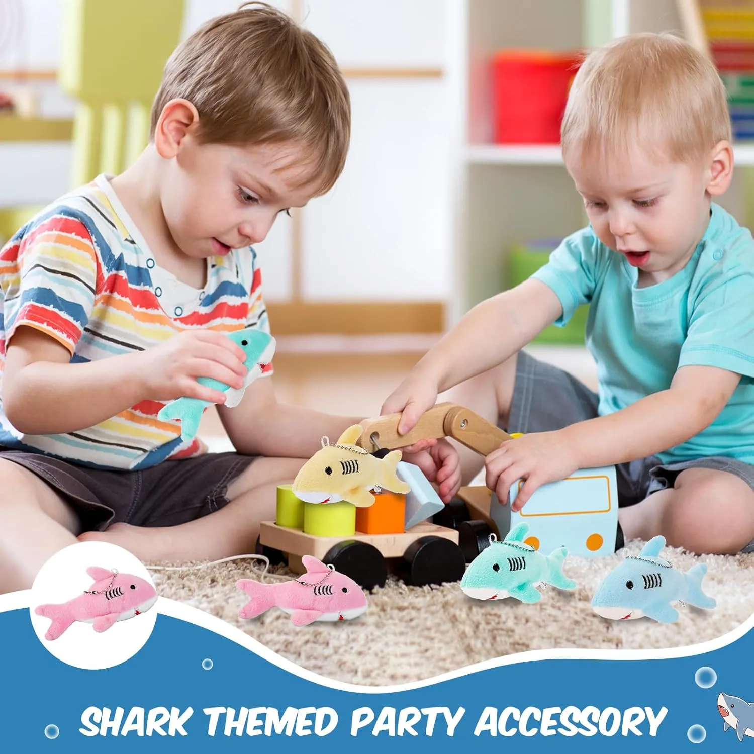 Chalyna Mini Stuffed Animal Soft Shark Plush Toys Shark bulk Party Favors Tiny Ocean Animal Toys for Baby Kids Stuffs, 4.7 Inch(No Light,Pink, Yellow, Blue, Green)
