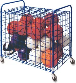 Champion Sports LFX Lockable Ball Storage Cart, 24-Ball Capacity, 37w x 22d x 20h, Blue