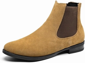 Chelsea Boots For Men Solid Color Suede Vamp Elastic Band Anti-slip Slip Waterproof Non Slip Work Classic Pull On