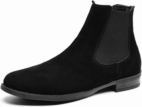 Chelsea Boots For Men Solid Color Suede Vamp Elastic Band Anti-slip Slip Waterproof Non Slip Work Classic Pull On