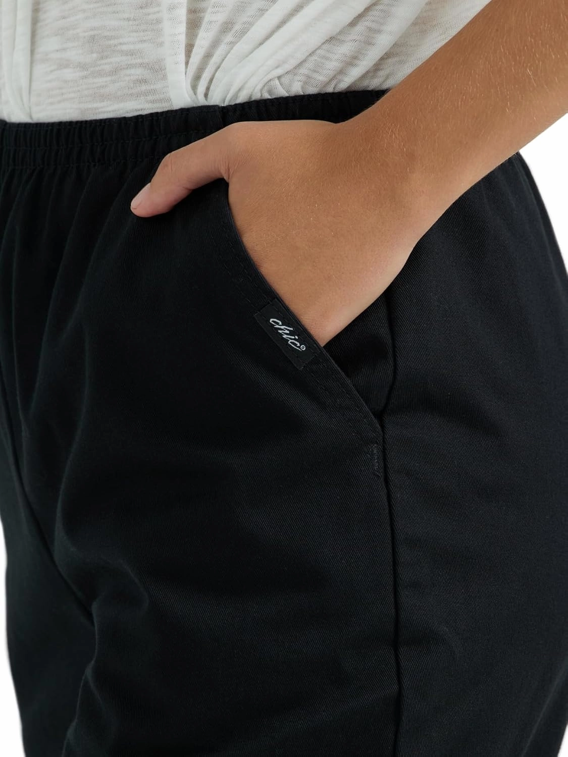 Chic Classic Collection Women's Cotton Pull-On Pant with Elastic Waist