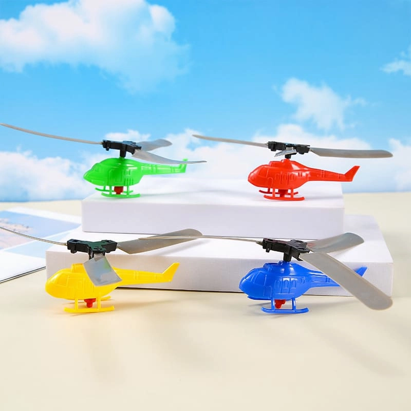 Children's Educational Pull String Powered Helicopter Classic Outdoor Bamboo Dragonfly Toy