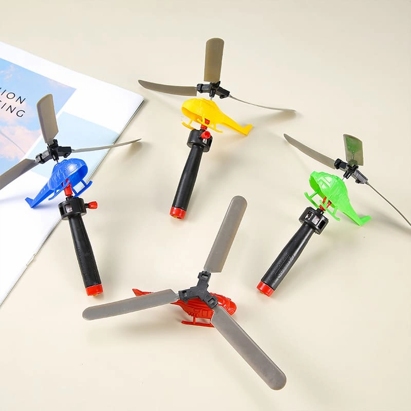 Children's Educational Pull String Powered Helicopter Classic Outdoor Bamboo Dragonfly Toy