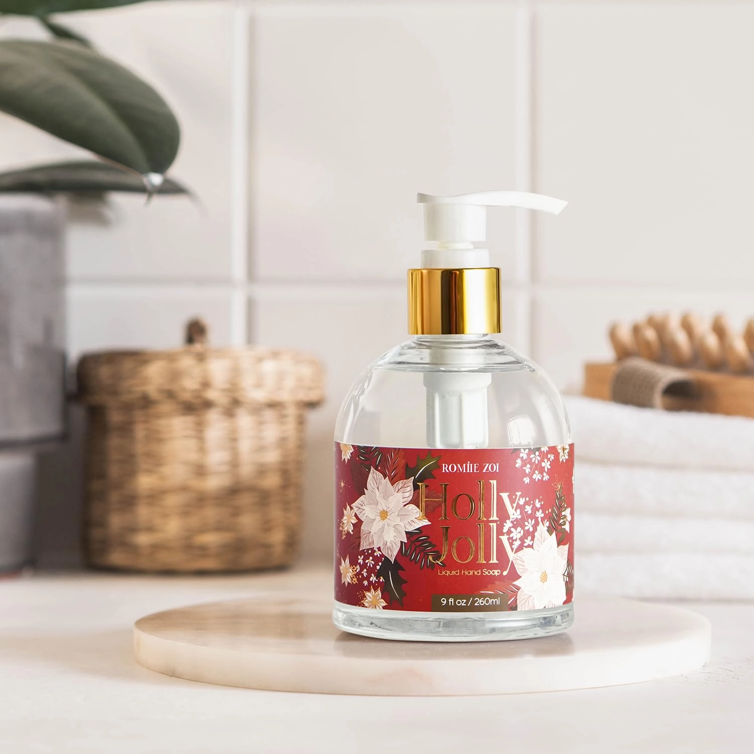 Christmas Liquid Hand Soap with Gift Box - 260ml/ 9 fl. Oz - Variety Pack of 3（Scottish Tartan，Holly Jolly,' Tis The Season）