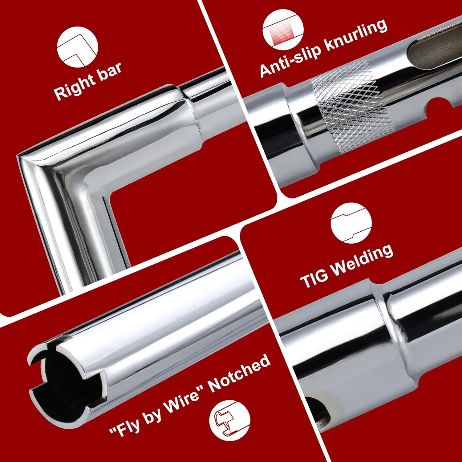 Chrome 1-1/2" Fat 14" Rise Handlebar for 2015-2023 Harley Touring Road Glide FLTRX Custom/FLTRXS Special/FLTRU Ultra Models