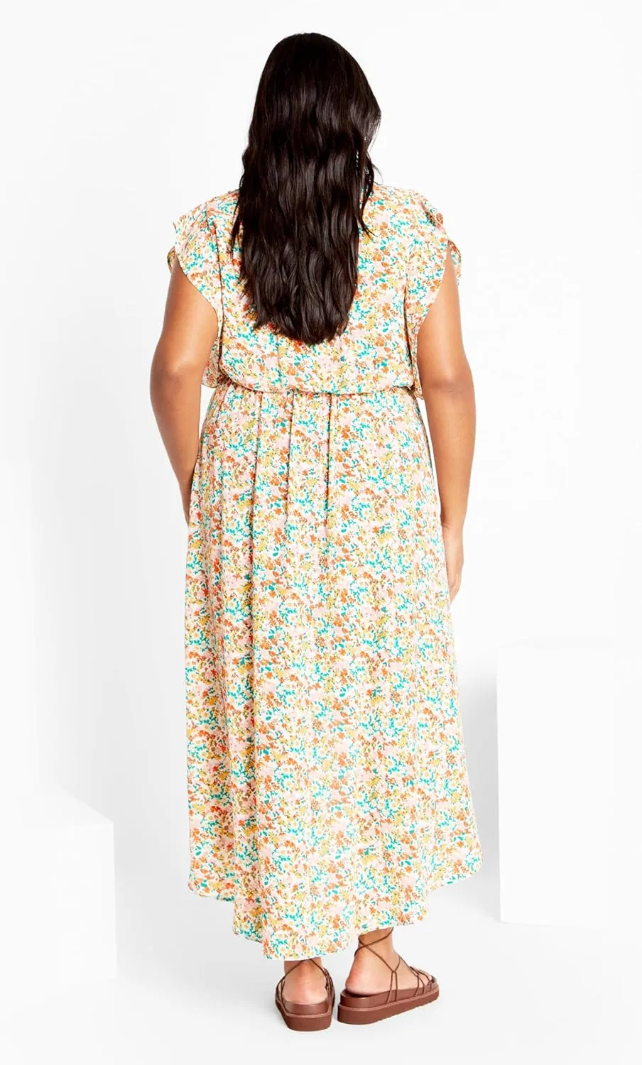 City Chic Women's Plus Size Ditsy Wrap Dress