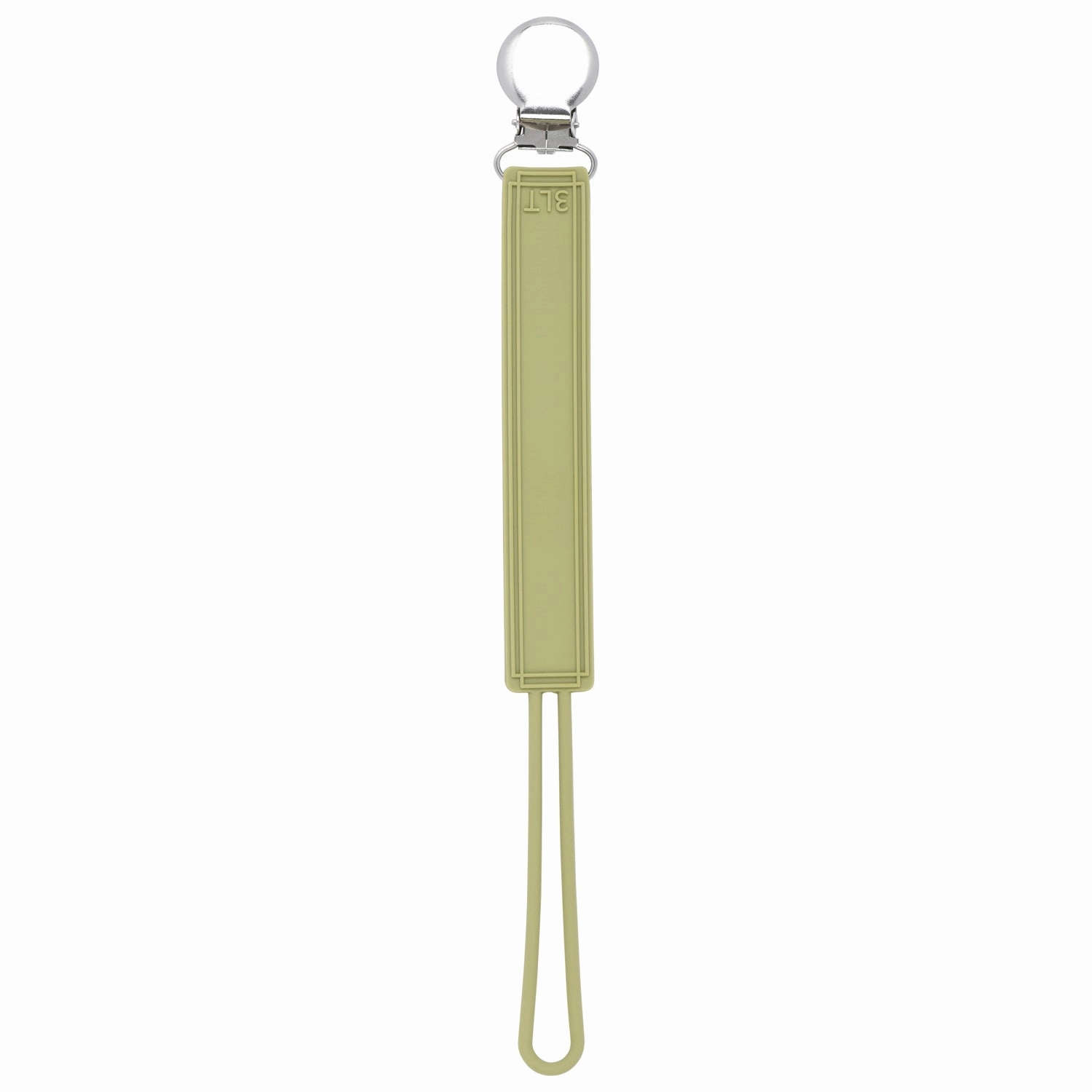 Classic Olive Green All Silicone One Piece Pacifier Clip