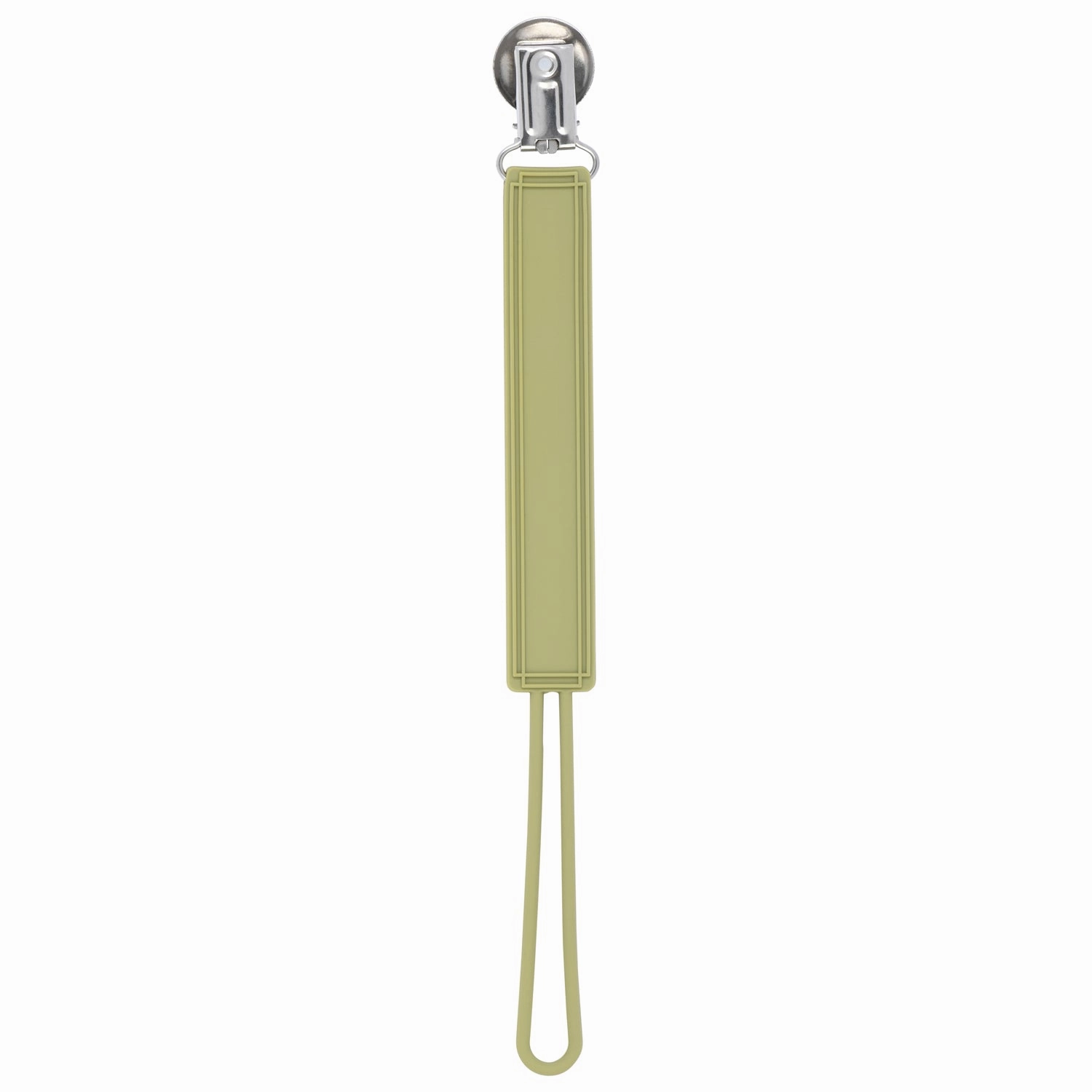 Classic Olive Green All Silicone One Piece Pacifier Clip