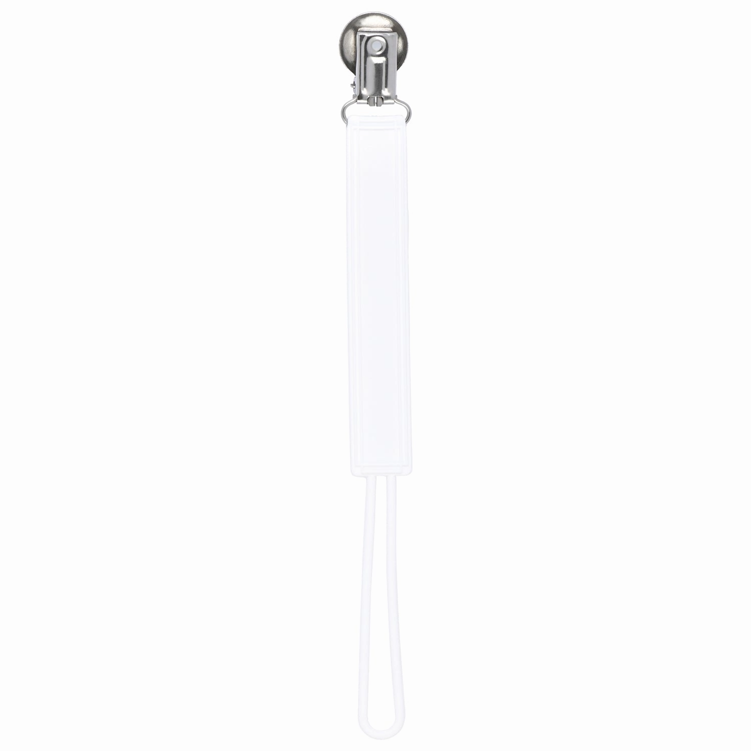 Classic White All Silicone One Piece Pacifier Clip