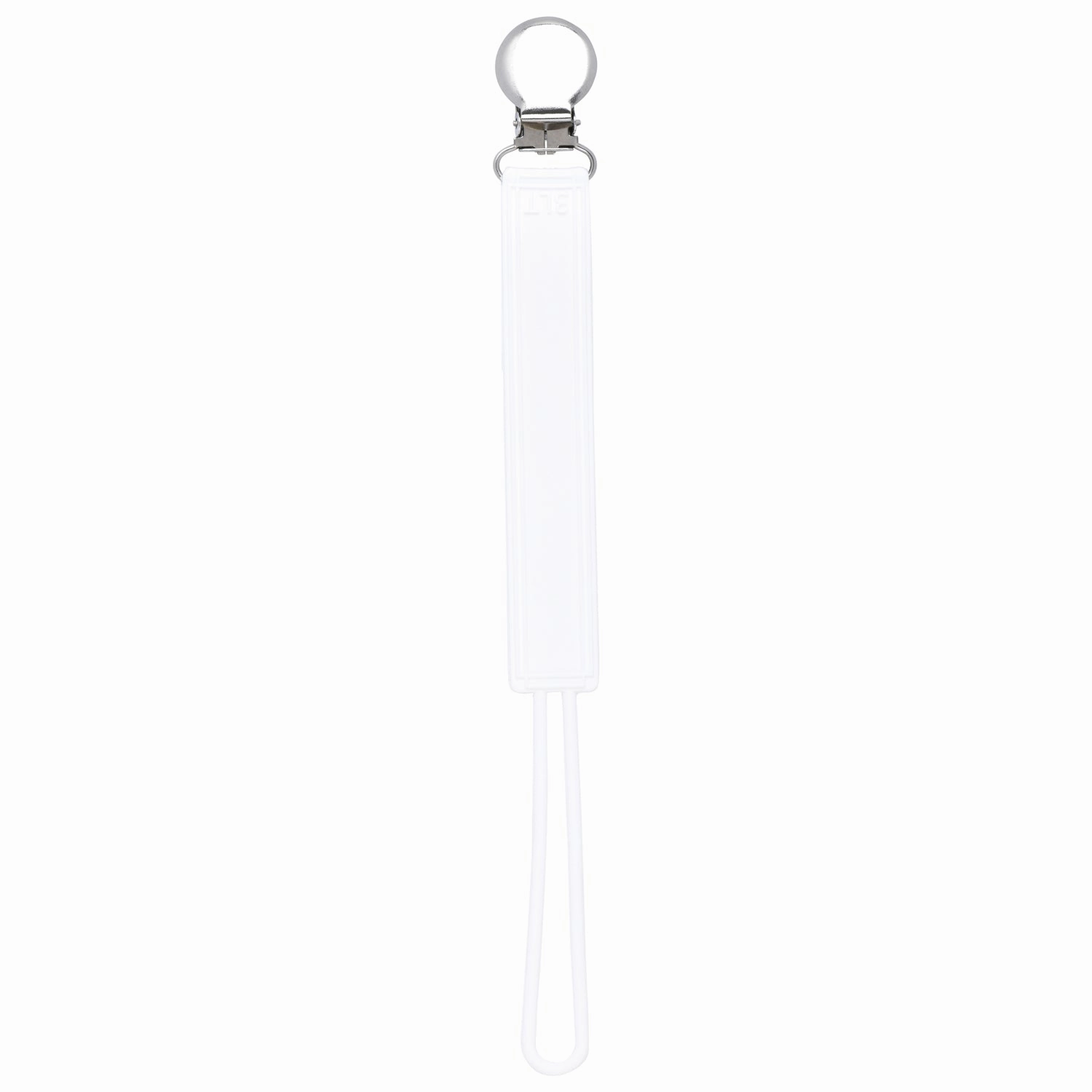 Classic White All Silicone One Piece Pacifier Clip