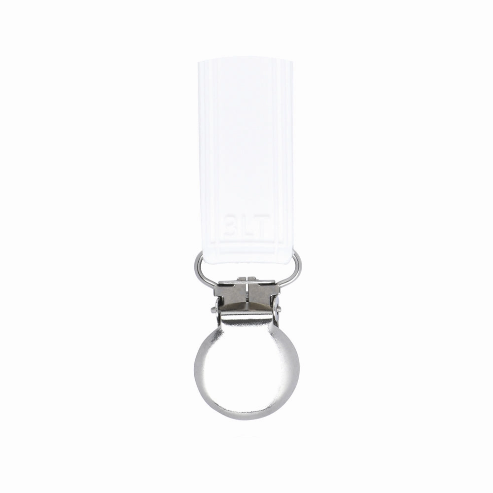 Classic White All Silicone One Piece Pacifier Clip