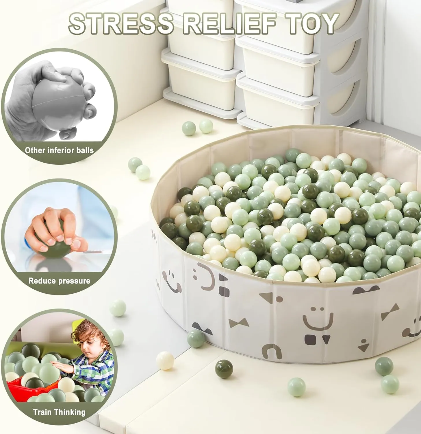Clear Ball Pit Balls - Crush Proof Plastic Toy Balls for Boys and Girls