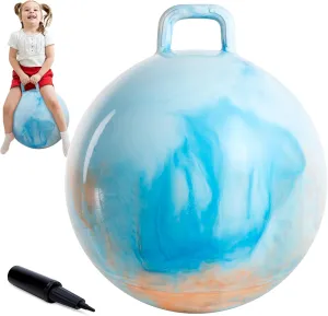 Clouds Hopper Ball for Kids,20 Inch Bouncy Ball with Handle,Inflatable Hopping Toys for Boys Girls Aged 6-12, Indoor Outdoor Jumping Toys Gift with Pump