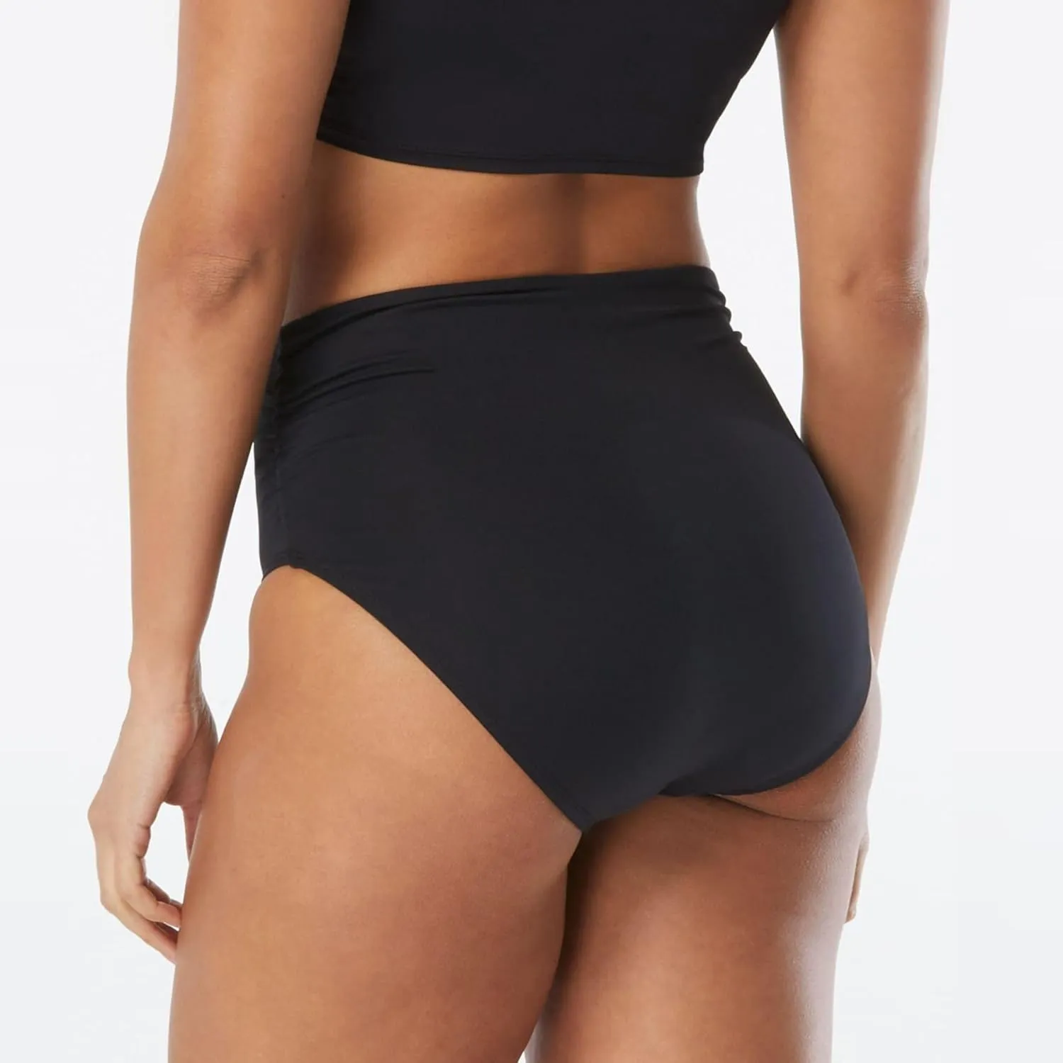 COCO REEF Impulse High Waisted Bikini Bottoms for Women – Full Coverage Swimwear with Mesh Ruching for Flattering Fit