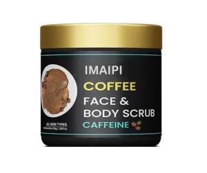Coffee Face and Body Scrub with Caffeine, Natural Coffee Grounds, All Skin Types, 100gm