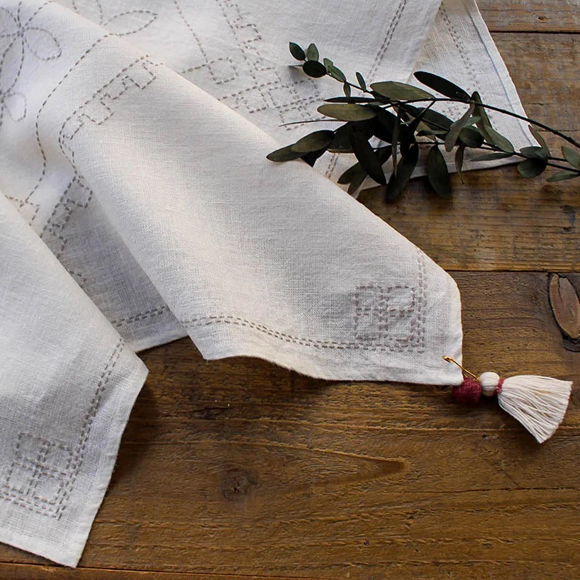 Cohana Linen Cloth Sashiko - Natural