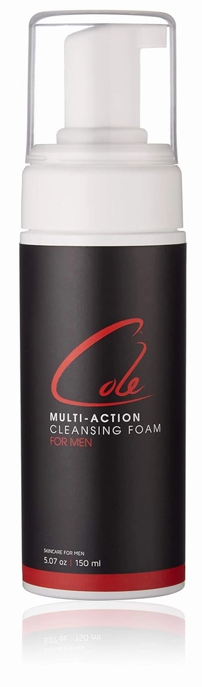 Cole Skincare for Men Multi Action Cleansing Foam | All Skin Types | All In One Cleanser, Exfoliator & Hydrator | Regulates Oils, Removes Impurities, & Prevent Breakouts