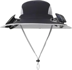 Colitt - Fishing Hat with Built in Fan, 2 Solar Fans, UPF 50  Sun Protection, Adjustable Fit, Bucket Hat for Men Women