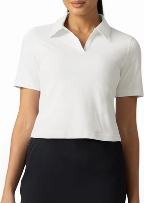 Colorfulkoala Women's Short Sleeve Golf Polo Shirts Collared V Neck Quick Dry Tennis Workout Tops Moisture Wicking