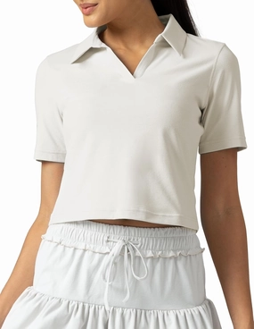 Colorfulkoala Women's Short Sleeve Golf Polo Shirts Collared V Neck Quick Dry Tennis Workout Tops Moisture Wicking